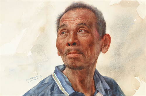 杨炳灿  《老农》
