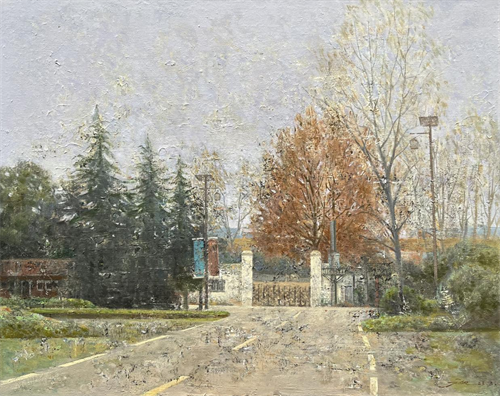 《村口秋韵》40cm×50cm布面油画 2023年