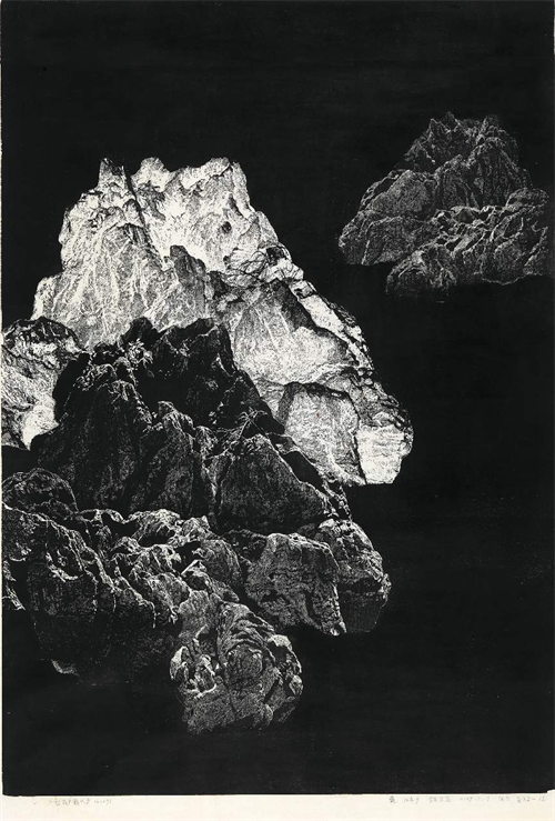 钱卫民  《亘界》  黑白木刻  123cm×90cm