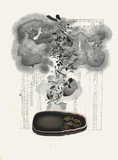 朱燕  《弄墨香满衣》  水印木刻  95cm×72cm