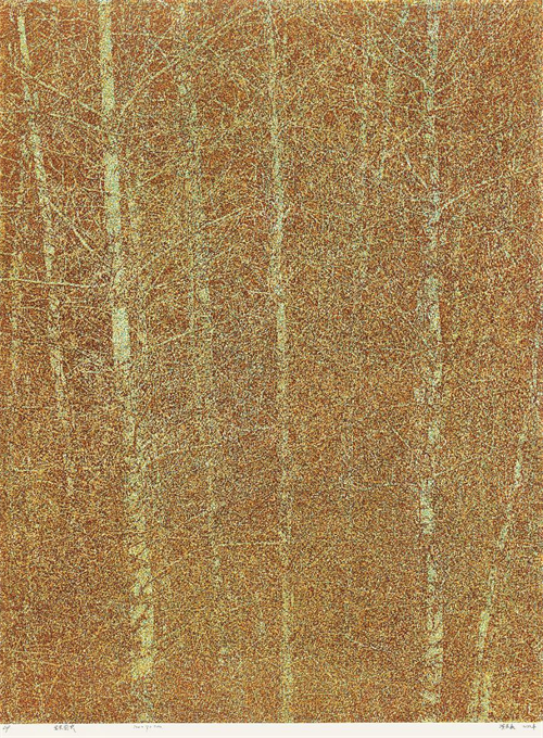 李燕春  《生长图式》  套色木刻  120cm×90cm