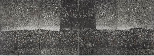 张敏杰 《舞台系列NO.15》 平版版画 100cm×280cm 2018 南京美术馆馆藏