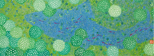 陈伟哲 《误入藕花深处，却是绿肥红瘦——大鱼》 纸本设色 25cm×69cm 2024  南京美术馆馆藏