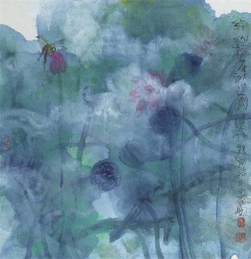 叶烂 《荷塘花鸟》 纸本水墨 76cm×72cm 2004 南京美术馆馆藏