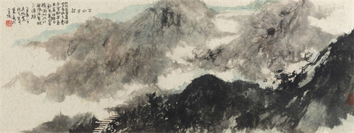 吴振 《千山云起》 纸本水墨 24cm×60cm 2015 南京美术馆馆藏